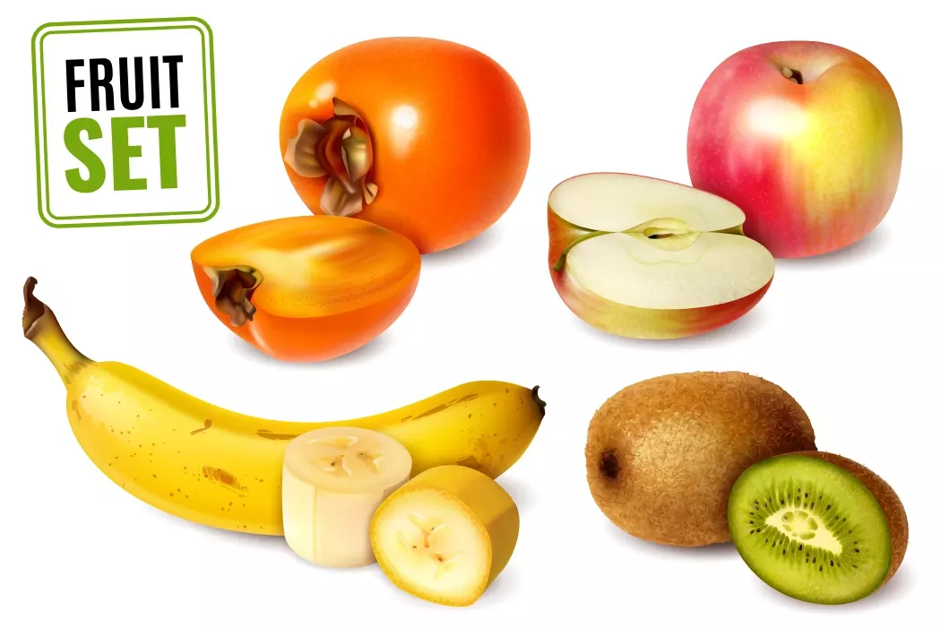 وکتور میوه های سه بعدی واقع بینانه