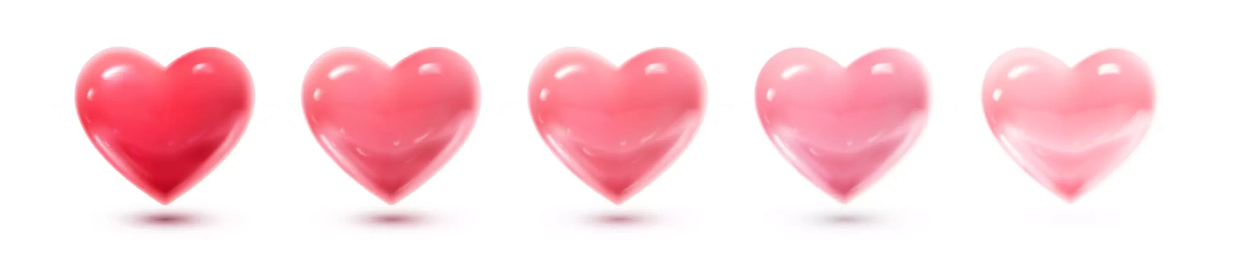 دانلود وکتور مجموعه قلب های براق سه بعدی