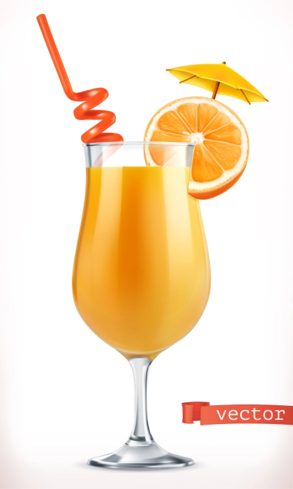 وکتور نوشیدنی پرتقال سه بعدی