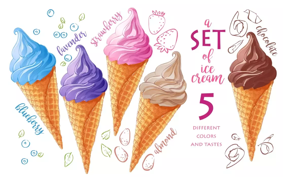 دانلود وکتور طراحی تبلیغاتی بستنی