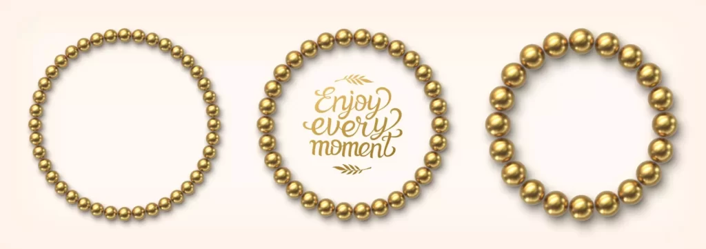 دانلود وکتور دستبند مروارید طلایی