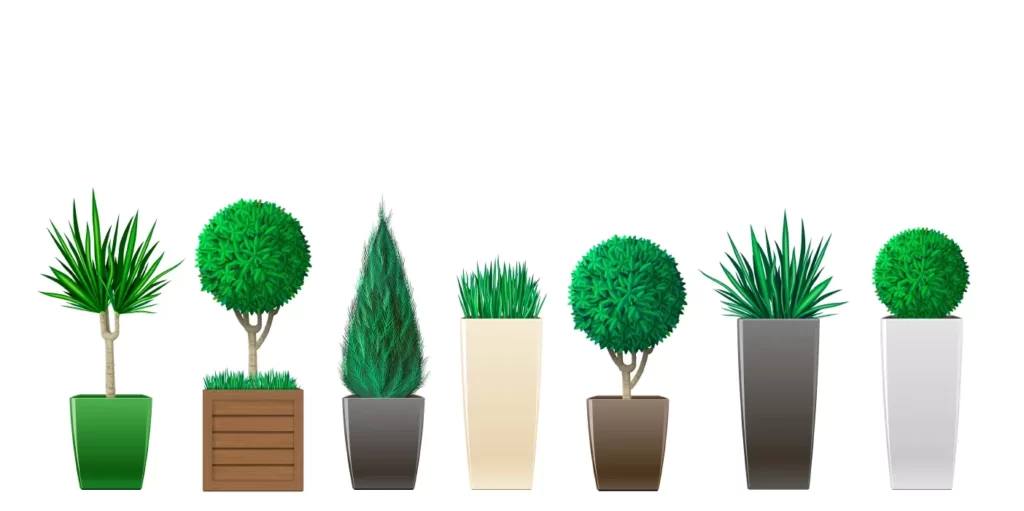 دانلود وکتور مجموعه گل و گیاه و درختچه