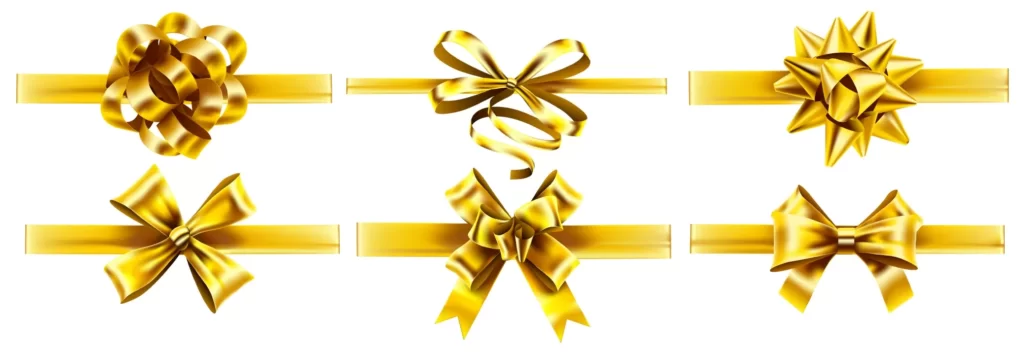 دانلود وکتور روبان های زرد تزئینی