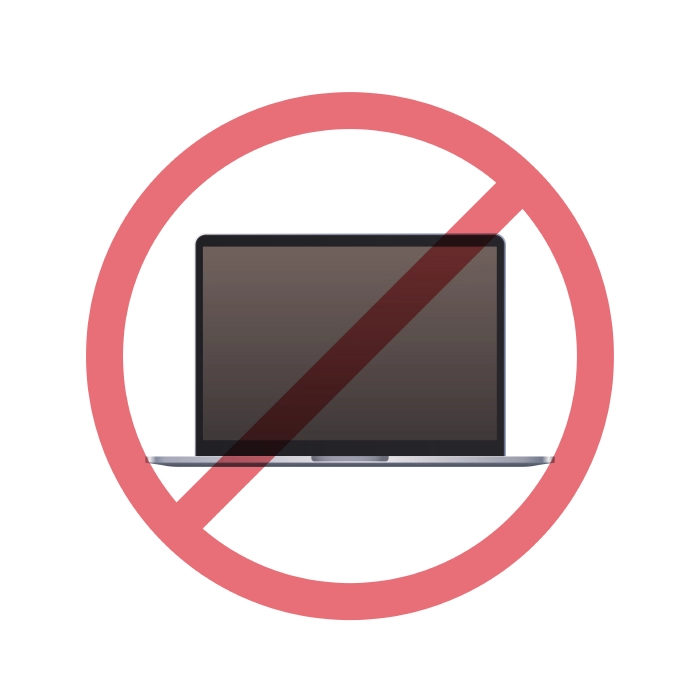 دانلود وکتور علامت لپ تاپ ممنوع