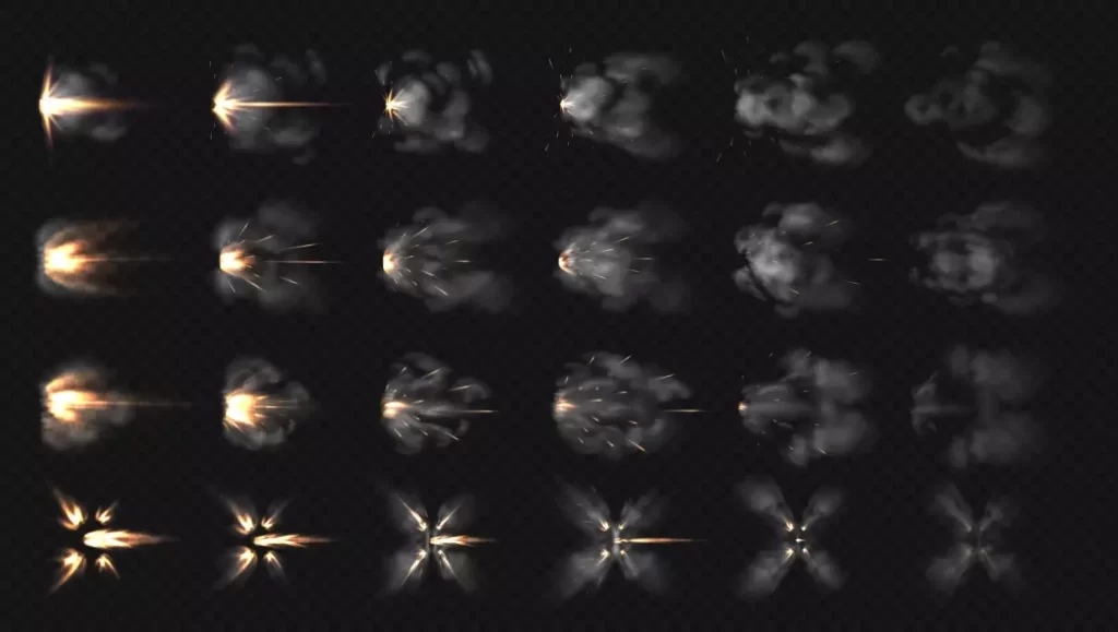 دانلود وکتور شلیک گلوله و آتش