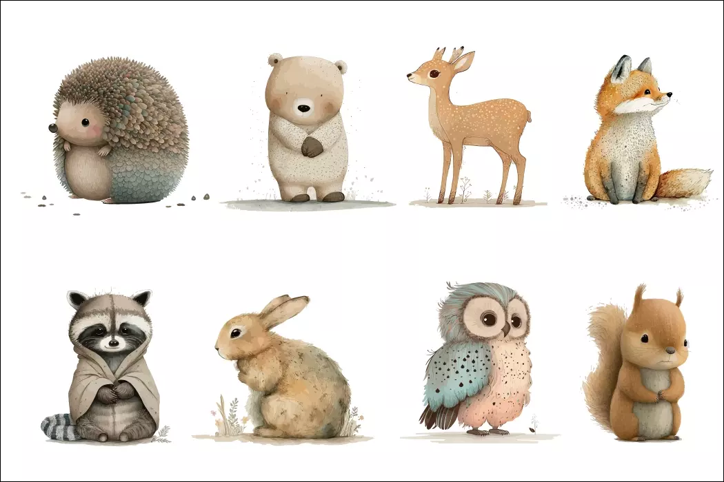 دانلود وکتور طراحی حیوانات کارتونی