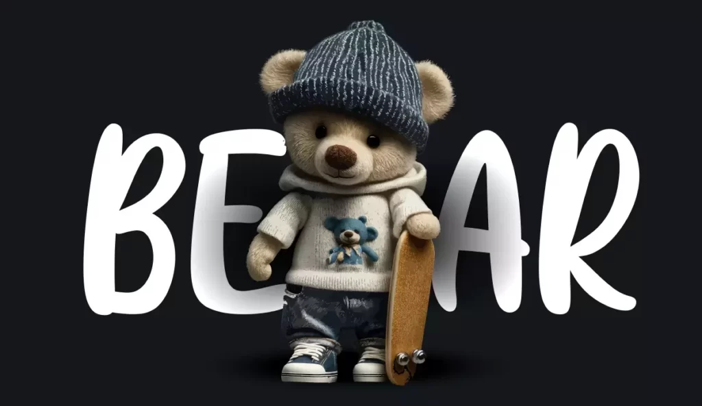 دانلود وکتور خرس کارتونی واقع بینانه