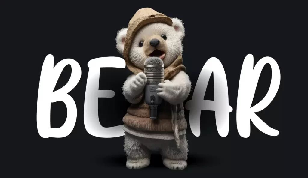 دانلود وکتور کارتونی خرس آواز خوان