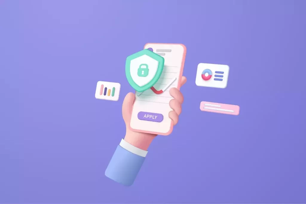 وکتور سه بعدی تلفن همراه و امنیت اینترنت