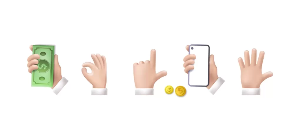 دانلود وکتور دست های سه بعدی