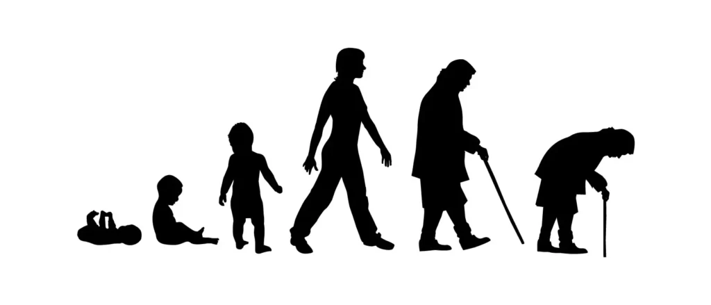 دانلود وکتور سیاه و سفید گذر عمر انسان