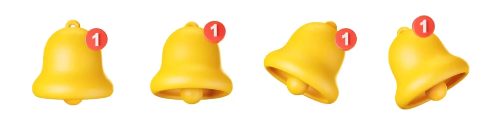 دانلود وکتور مجموعه آیکون سه بعدی زنگوله و اعلان