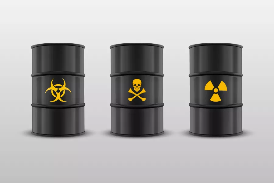 وکتور بشکه با علامت هشدار