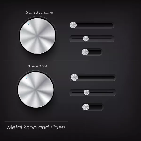 وکتور ست دکمه فلزی گرد و سوئیج