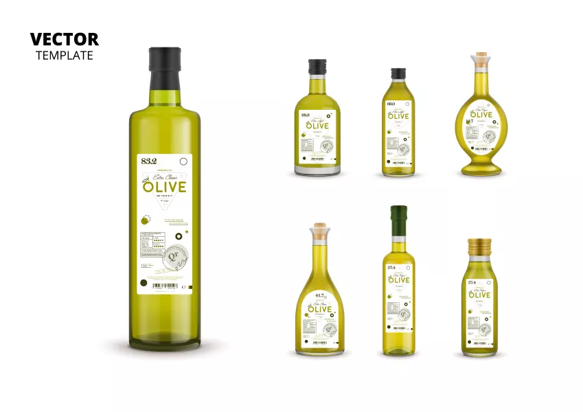 وکتور کلکسیون بطری روغن زیتون شماره سه