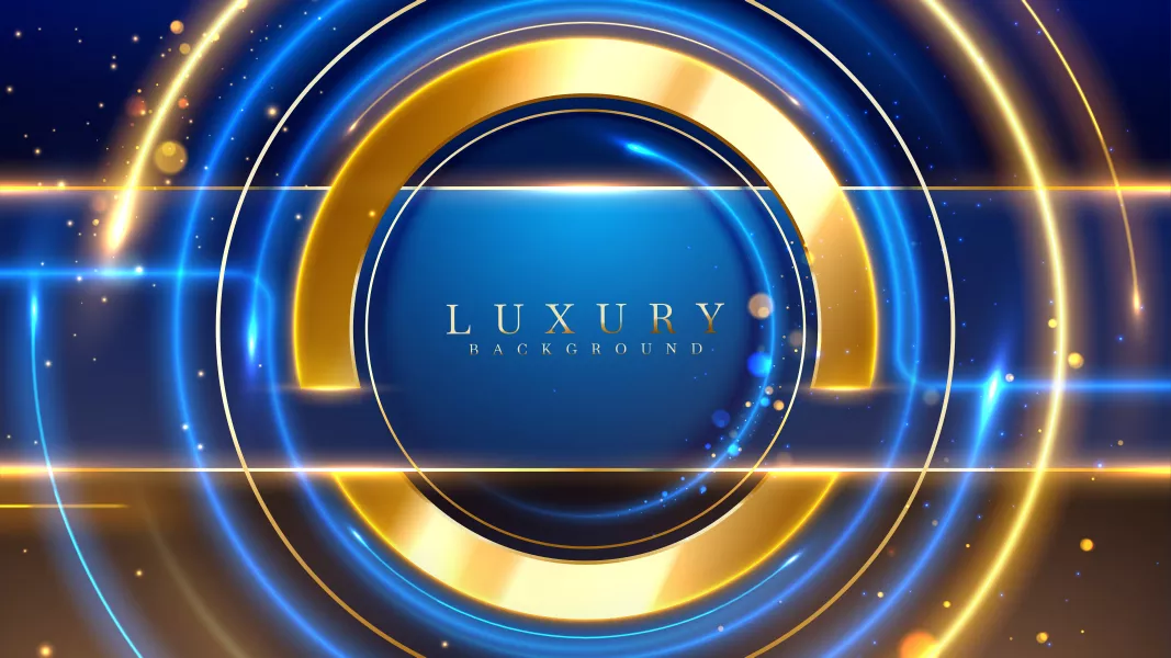وکتور پس زمینه لوکس طلایی و آبی رنگ
