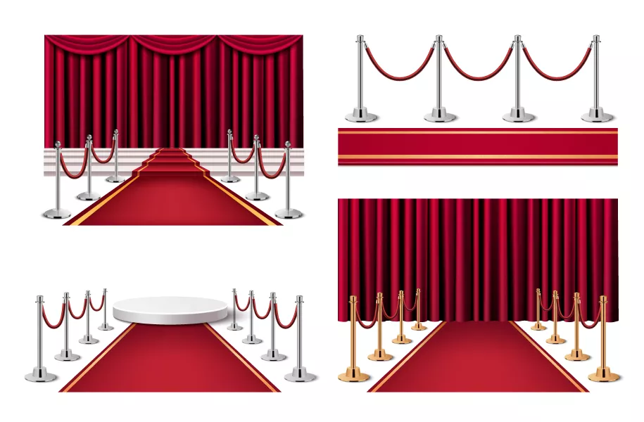 وکتور ست استیج و فرش قرمز