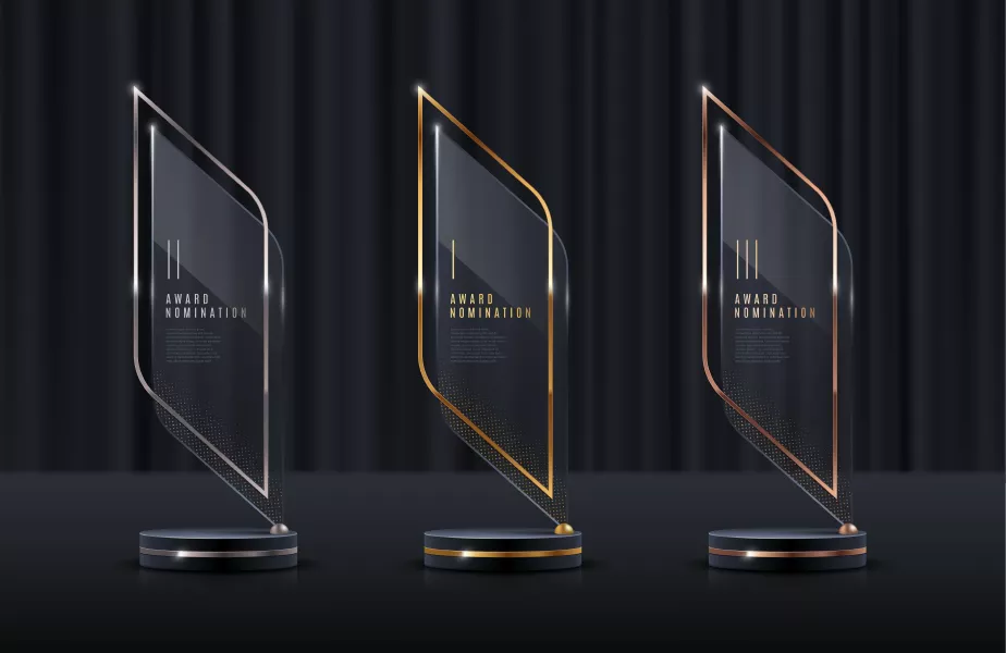 وکتور ست قالب آماده جایزه شیشه ای شماره دو