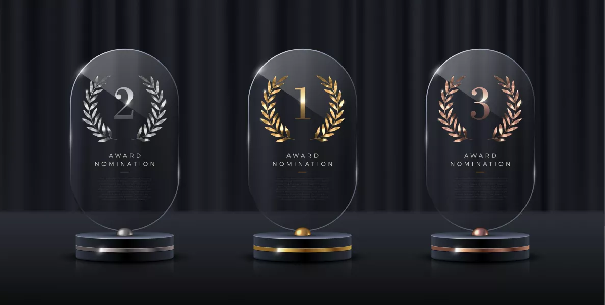 وکتور ست قالب آماده جایزه شیشه ای شماره یک