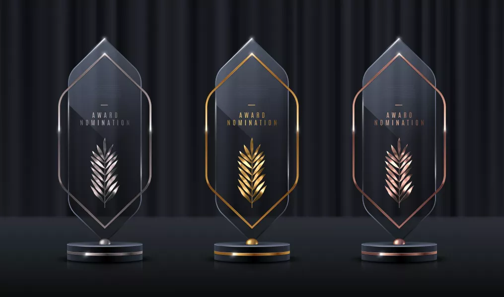 وکتور ست جایزه شیشه ای شماره سه