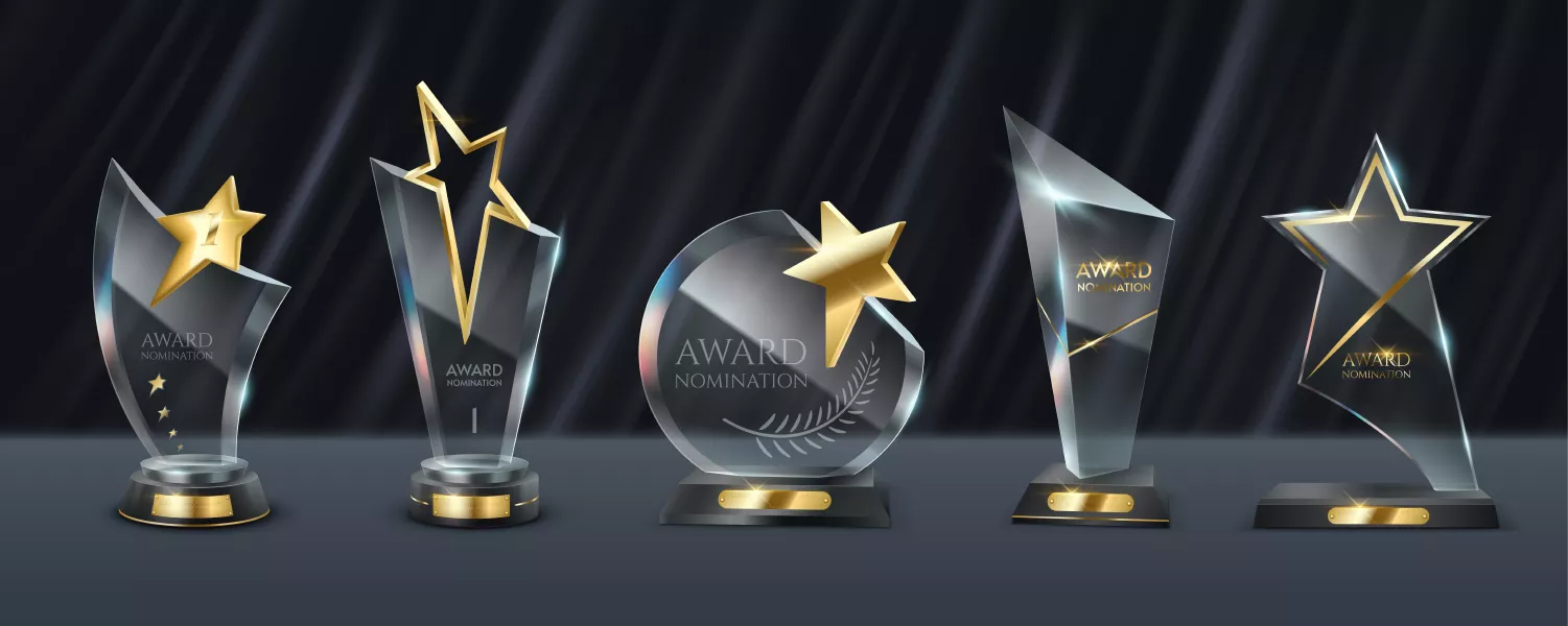 وکتور جایزه های شیشه ای طلایی