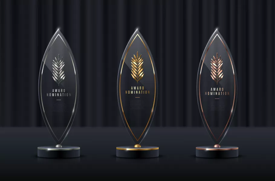 وکتور ست جایزه شیشه ای شماره چهار