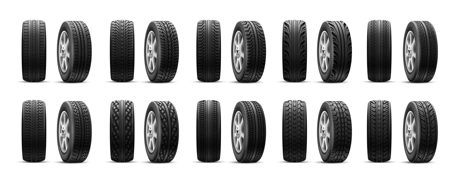 وکتور کلکسیون تایر ماشین و خودرو واقع بینانه