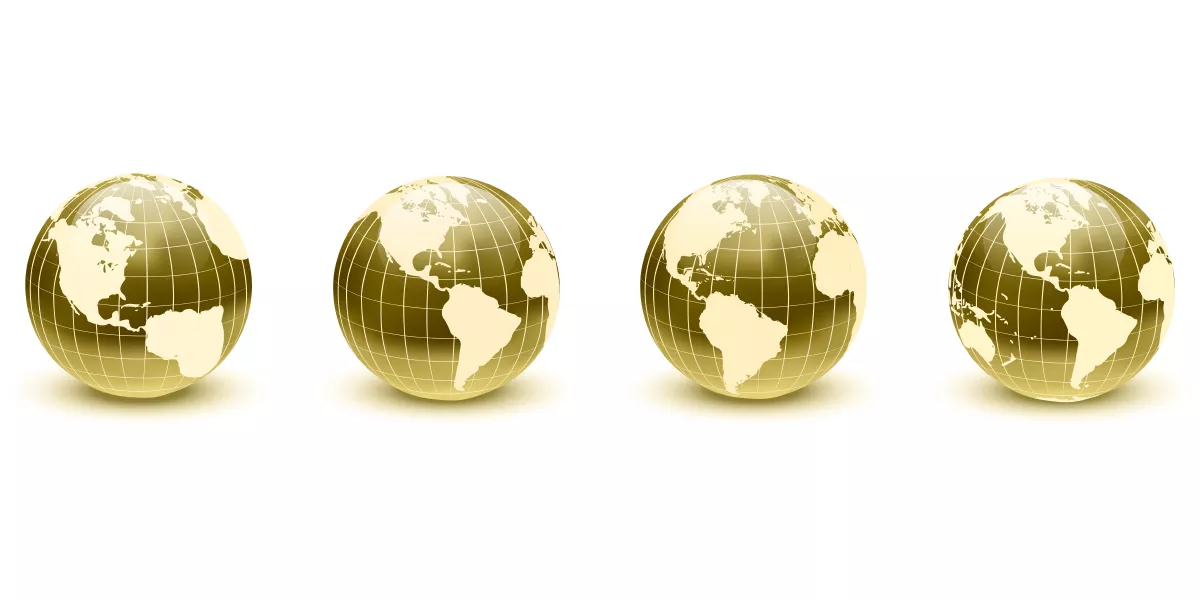 وکتور کره زمین طلایی