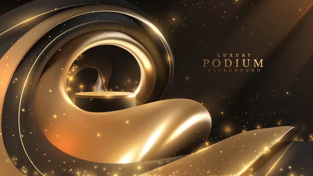 وکتور پس زمینه لوکس طلایی سه بعدی
