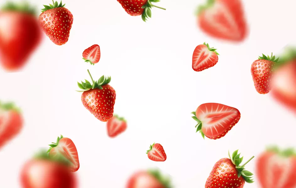 وکتور پس زمینه سه بعدی توت فرنگی شماره سه