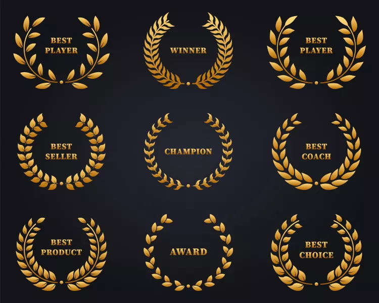 وکتور ست المان طراحی لوگو و تزئینی طلایی