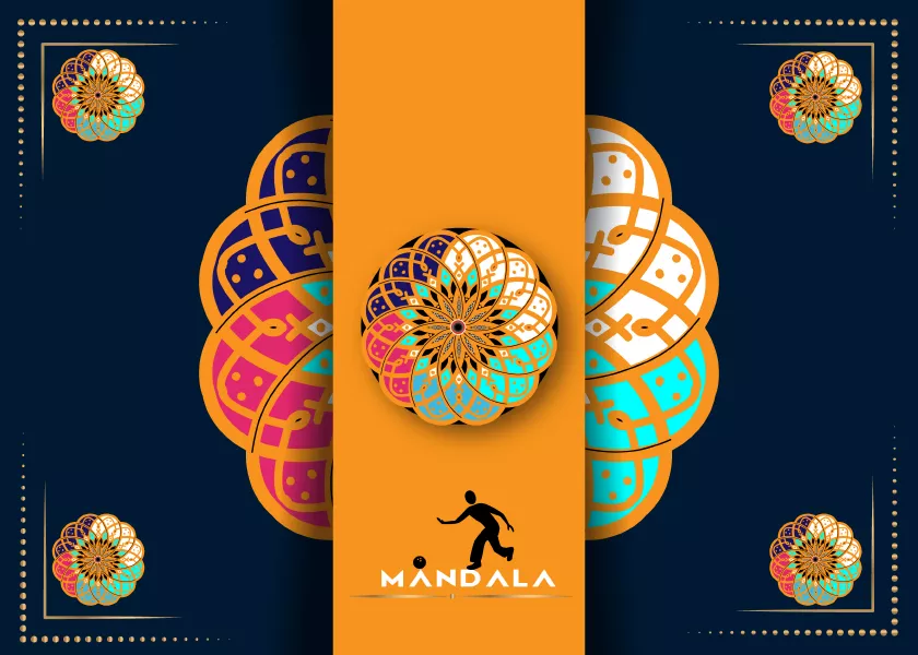 وکتور پس زمینه رنگارنگ طرح ماندالا سنتی
