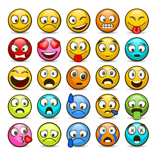وکتور کلکسیون ایموجی های رنگارنگ شماره چهار