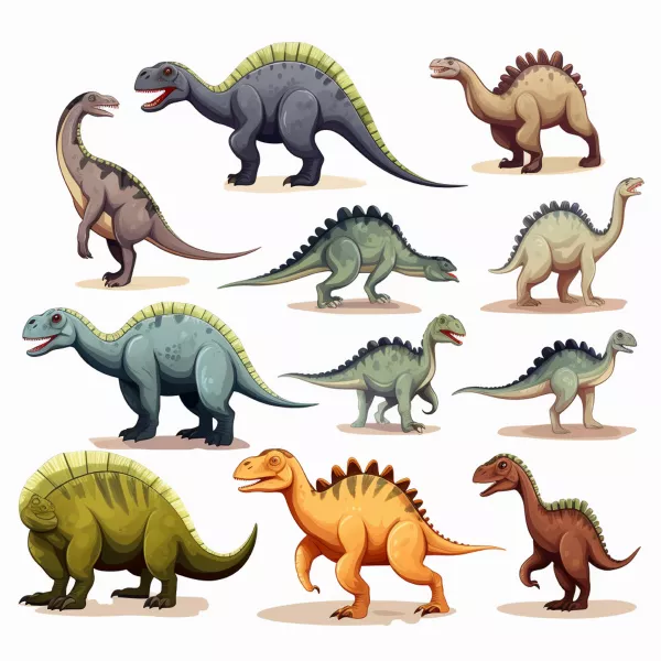 وکتور طراحی واقع بینانه مجموعه دایناسور