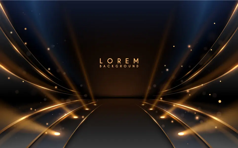 وکتور پس زمینه لوکس با پرتو نور طلایی