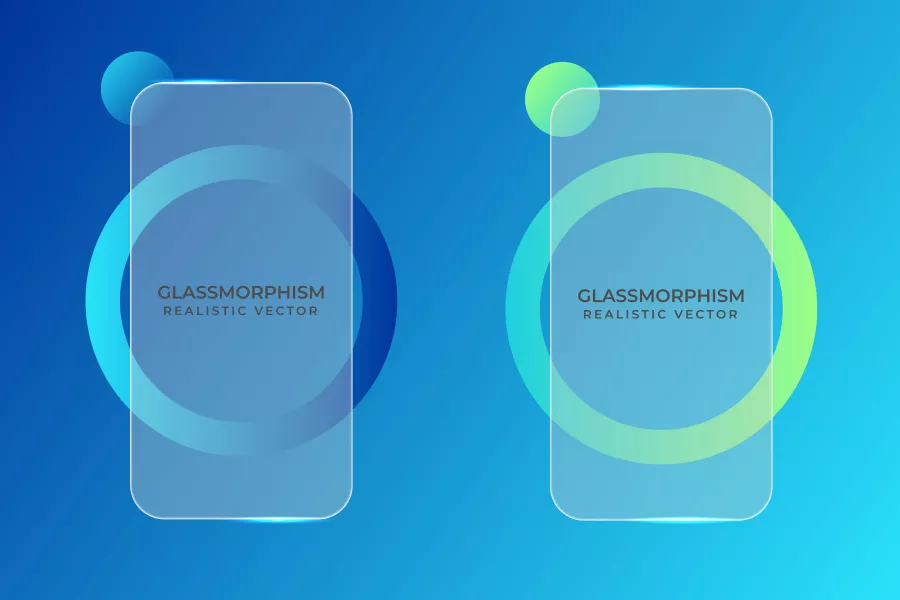 وکتور پس زمینه گلس مورفیس سبز آبی