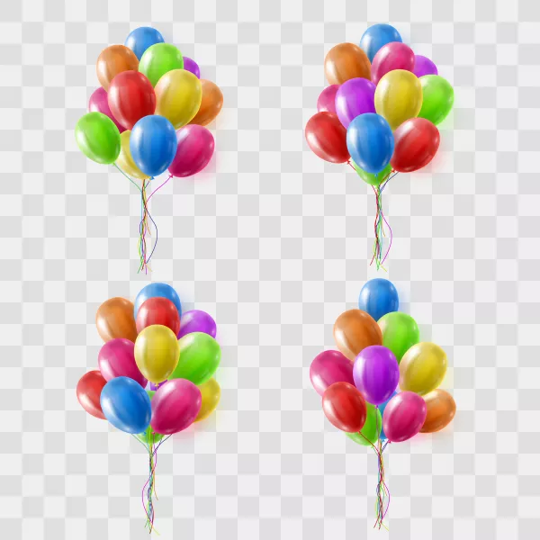 وکتور بادکنک های رنگارنگ واقع بینانه
