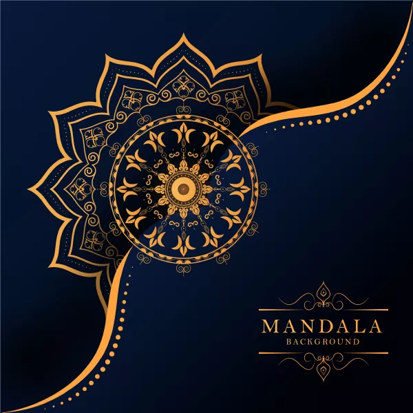 وکتور پس زمینه ماندالا طلایی لوکس