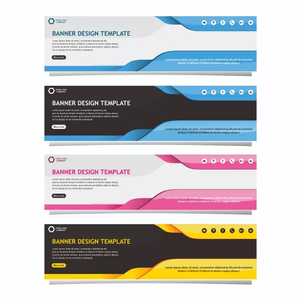 وکتور ست بنر لایه ای وب سایت