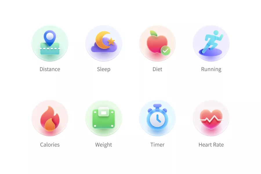 وکتور ست آیکون شیشه ای شماره دو