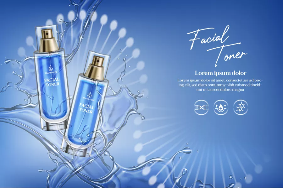 وکتور تبلیغ لوازم آرایش واقع بینانه