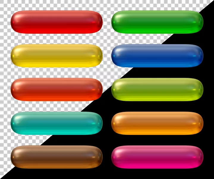موکاپ دکمه های رنگارنگ براق