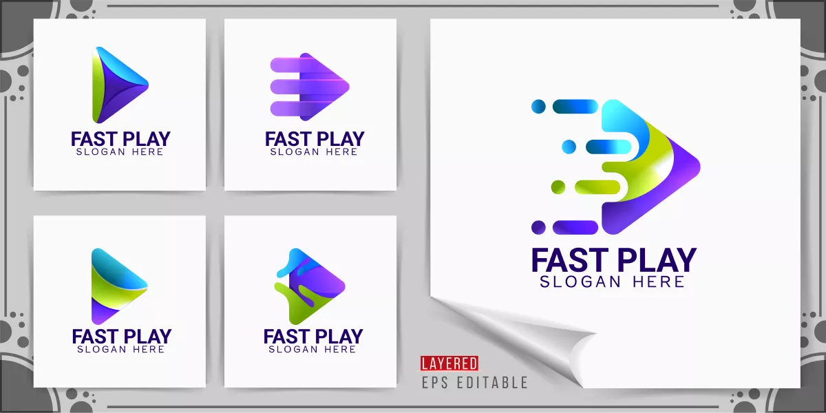 وکتور ست لوگو رنگارنگ مدیا و رسانه