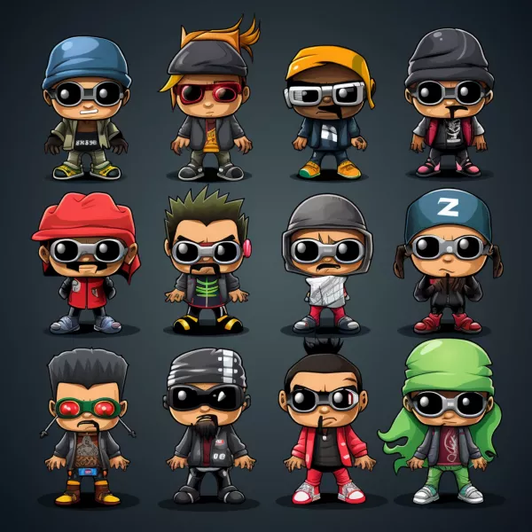 وکتور ست طراحی کارتونی مجموعه شخصیت و کاراکتر