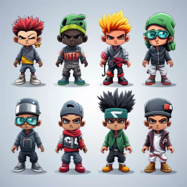 وکتور طراحی مجموعه شخصیت کارتونی شماره دو