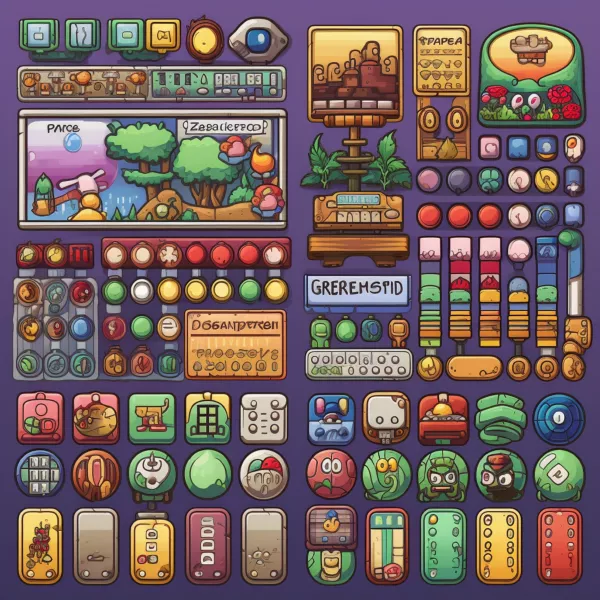 وکتور کلکسیون عناصر طراحی بازی رنگارنگ