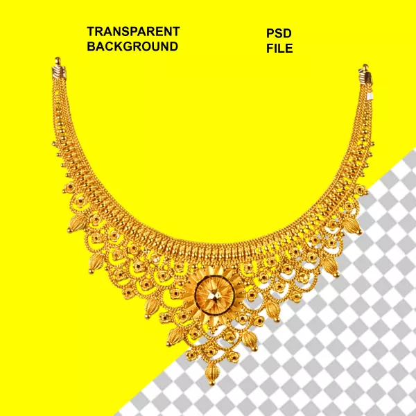 موکاپ واقع بینانه گردنبند طلا