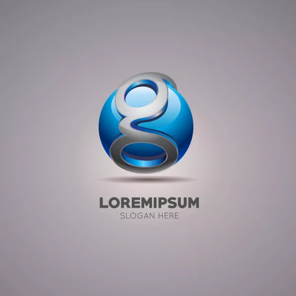 وکتور لوگو سه بعدی براق حرف انگلیسی G