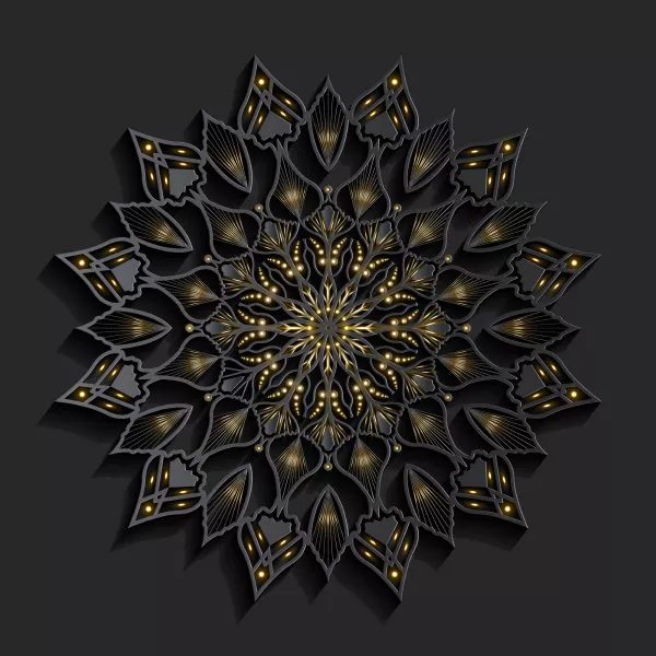 وکتور طراحی سه بعدی ماندالا شماره یک