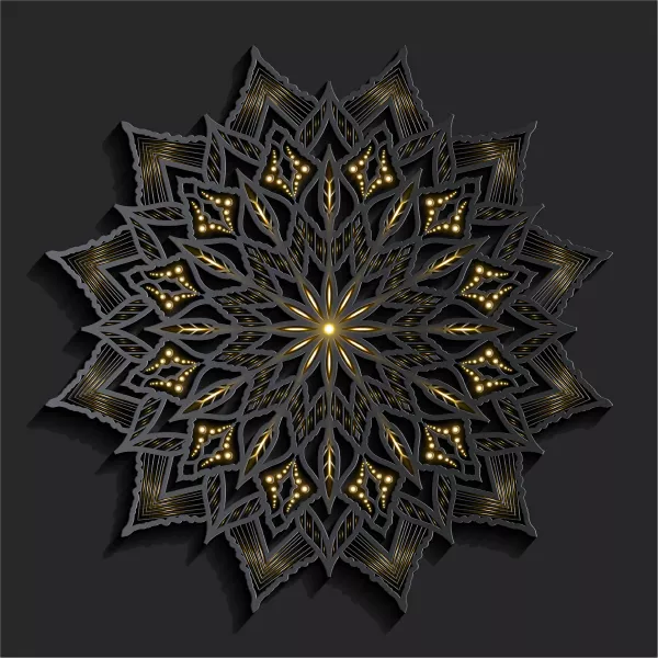 وکتور طراحی ماندالا سه بعدی لوکس شماره دو